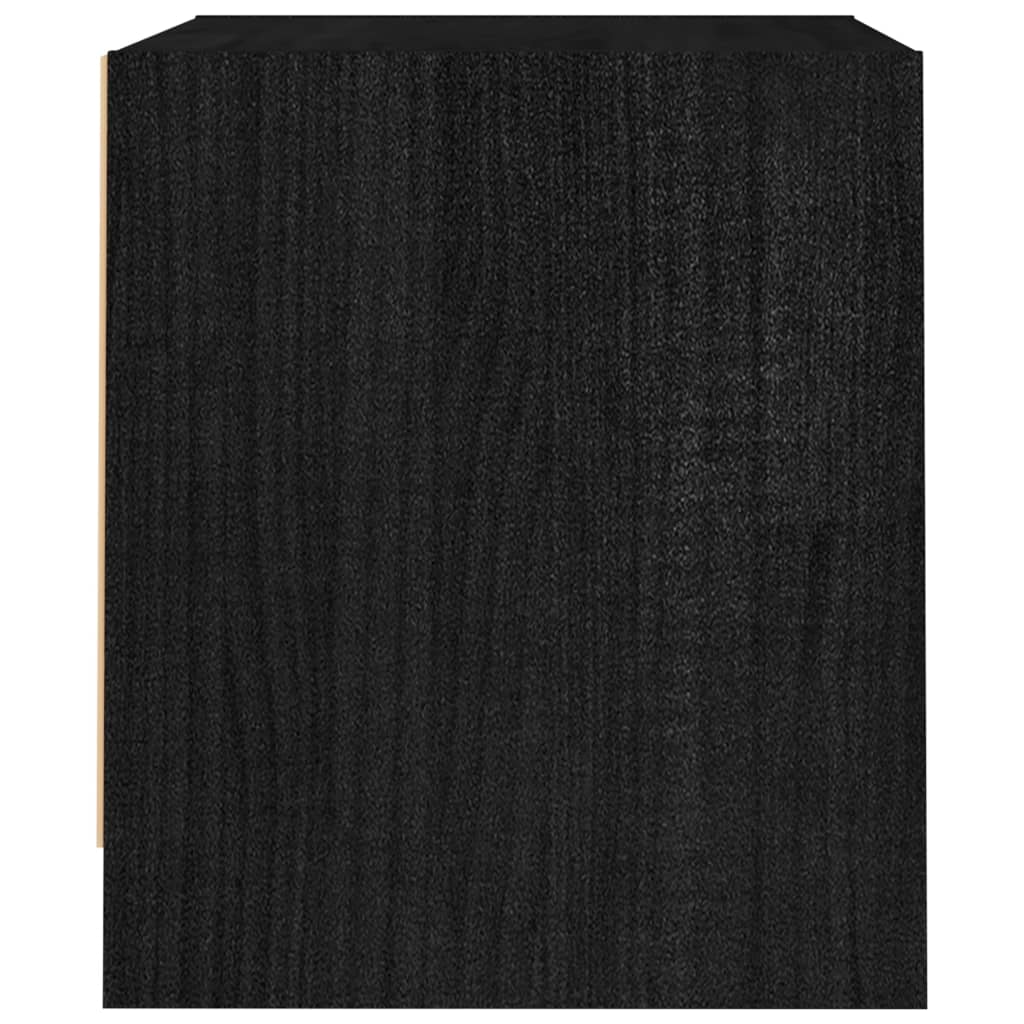 vidaXL Bedside Cabinets 2 pcs Black 15.7"x12"x14" Solid Wood Pine