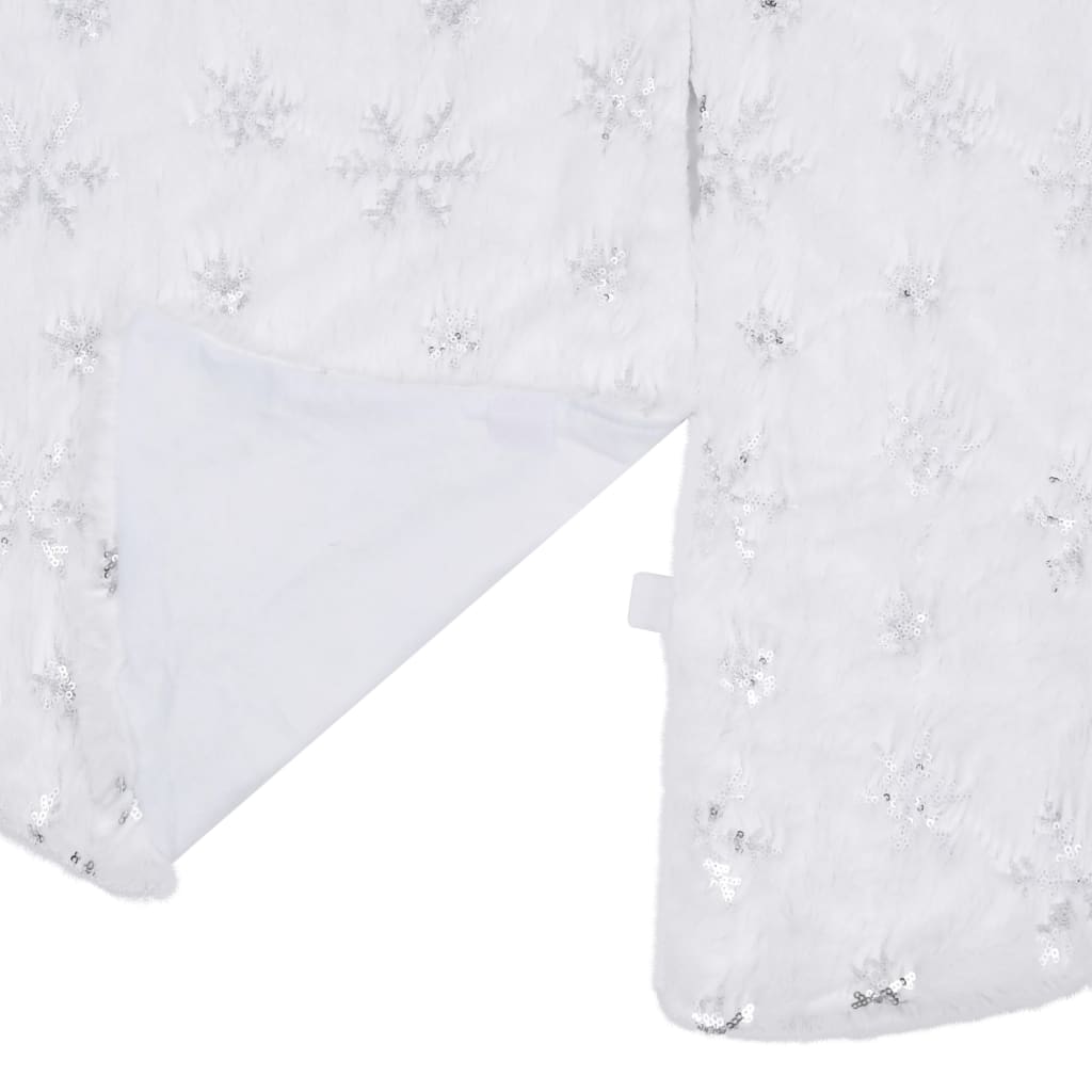 vidaXL Luxury Christmas Tree Skirt White 59.1" Faux