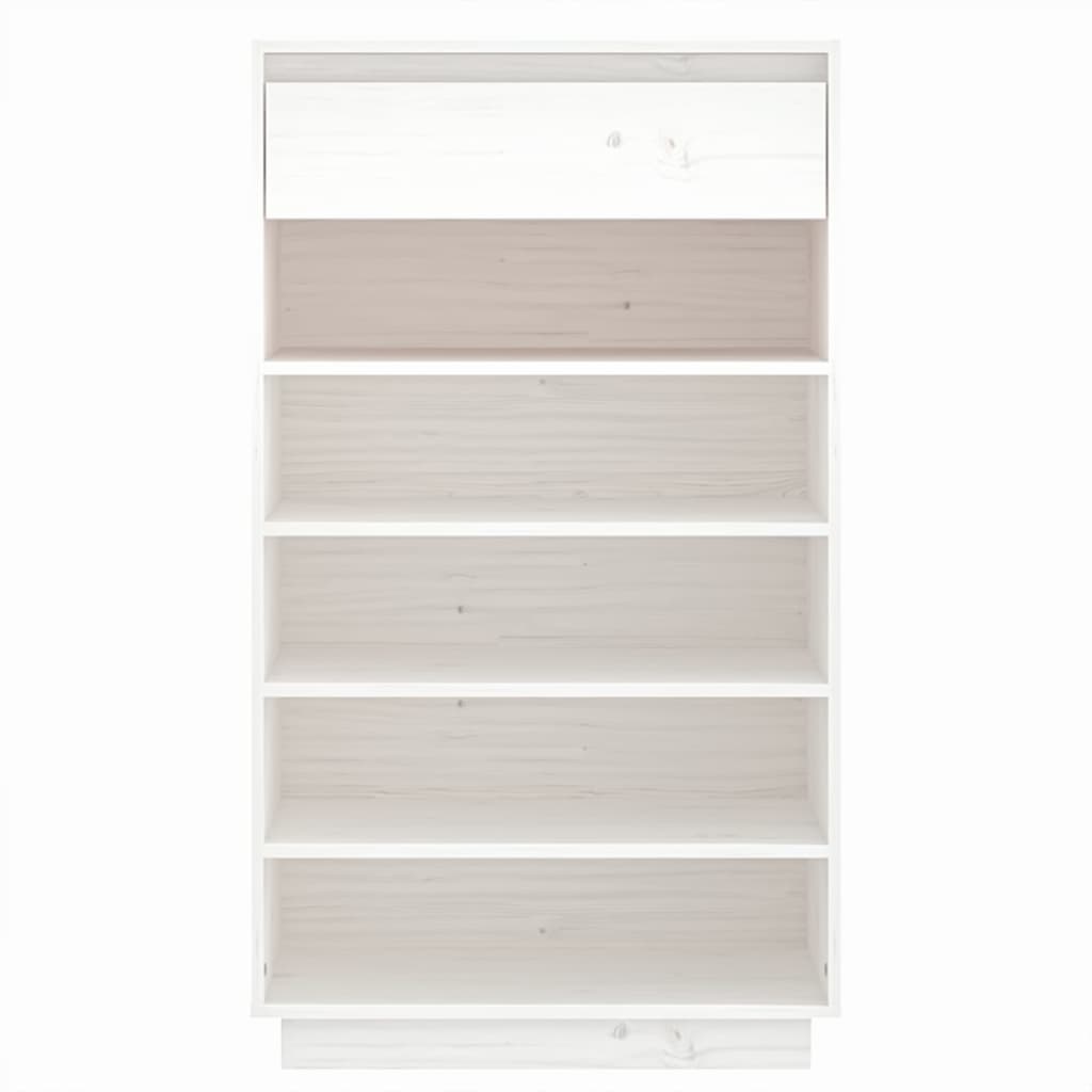 vidaXL Shoe Cabinet White 23.6"x13.4"x41.3" Solid Wood Pine
