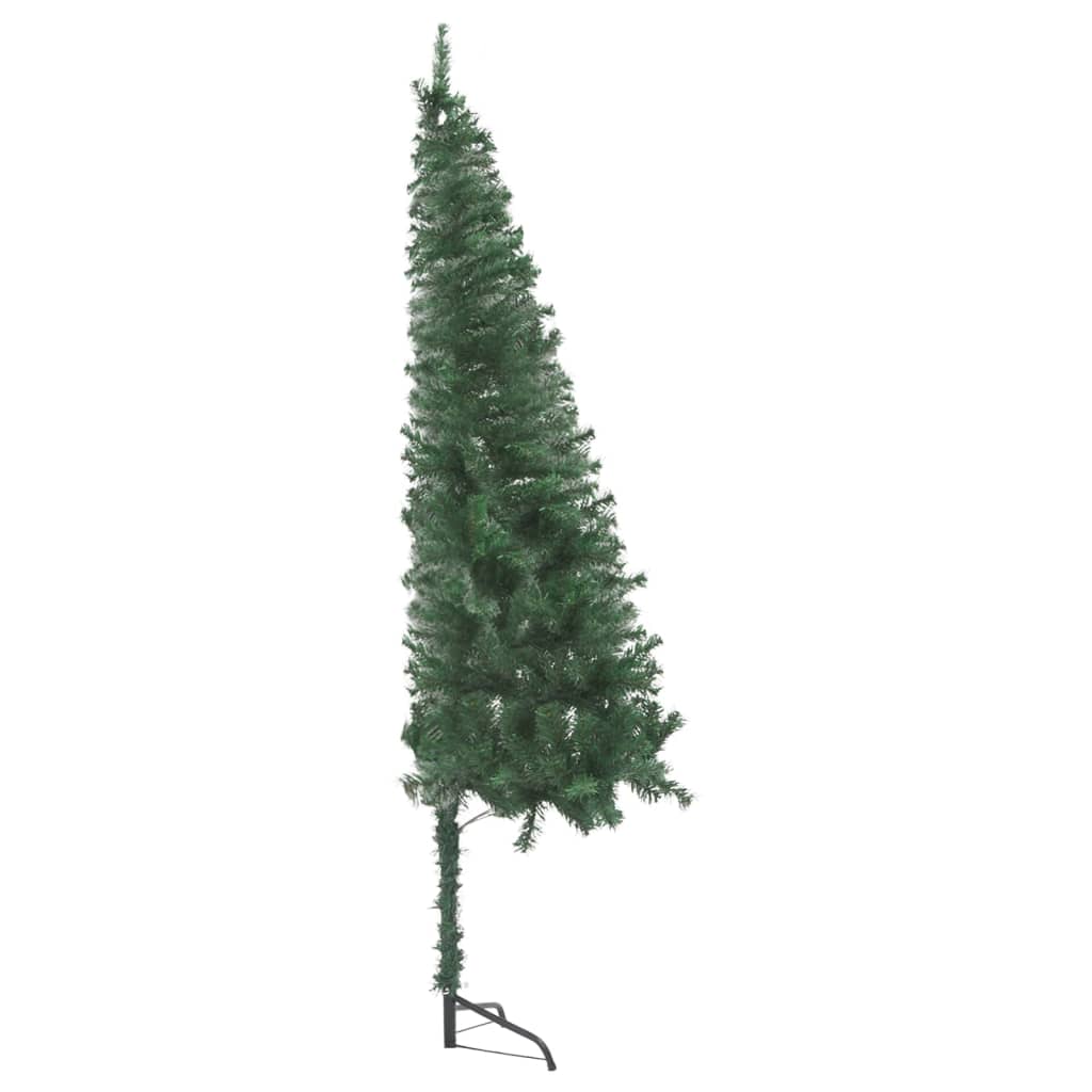 vidaXL Corner Artificial Christmas Tree with LEDs Green 82.7" PVC