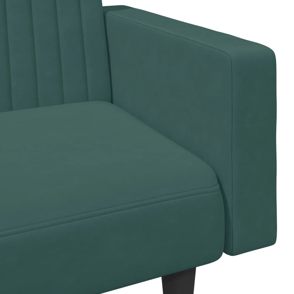 vidaXL 2 Piece Sofa Set Dark Green Velvet