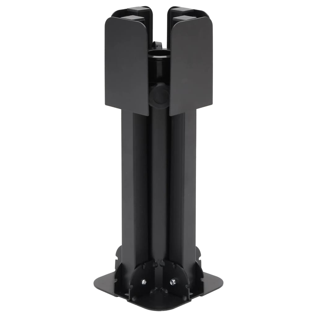 vidaXL Parasol Base Foldable for Ø1.5"/1.9" Pole Glossy Black Steel