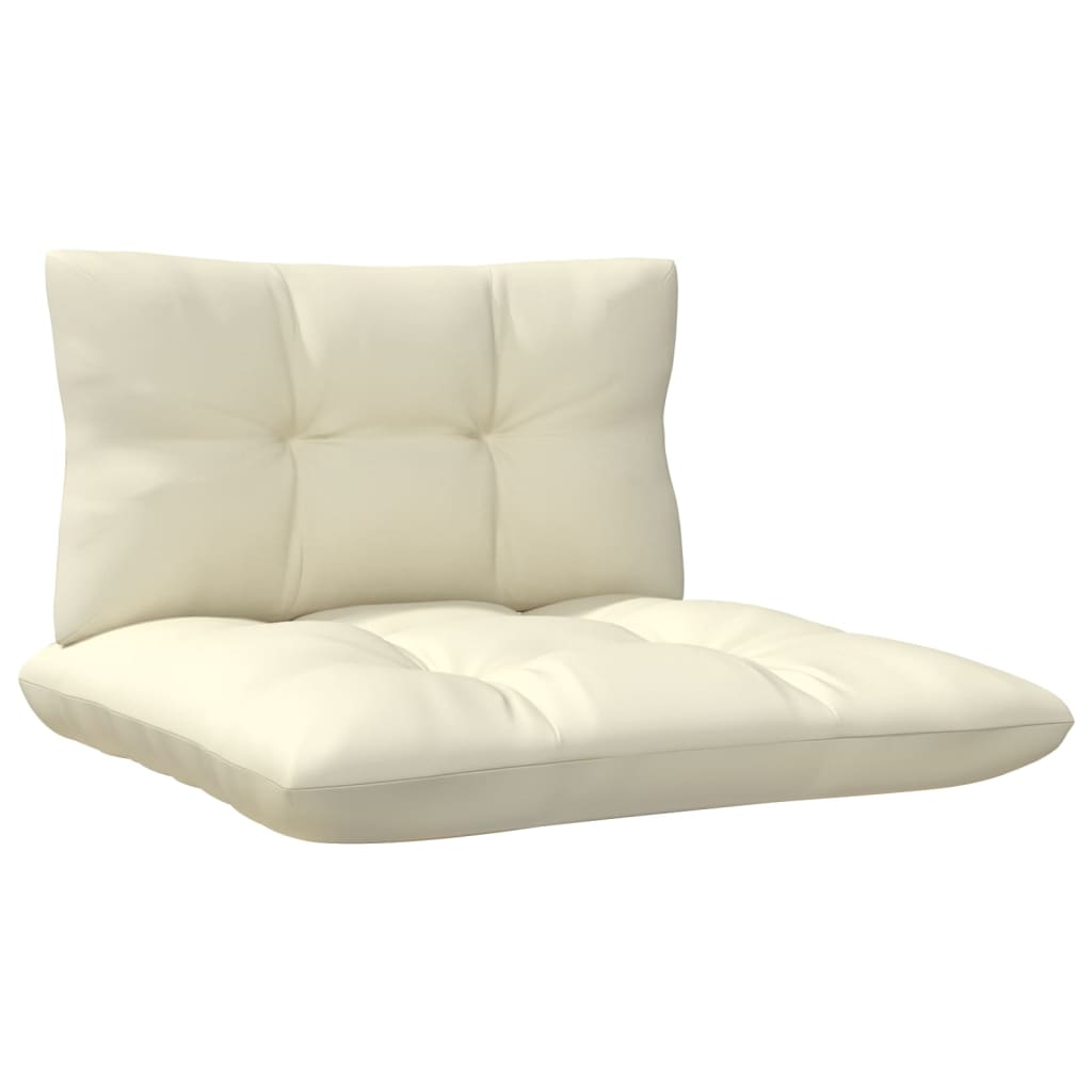 vidaXL 4-Seater Patio Sofa with Cream Cushions Solid Pinewood