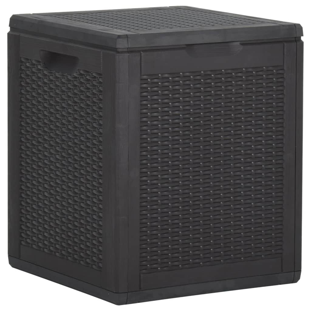 vidaXL Patio Storage Box 23.8 gal Black PP Rattan