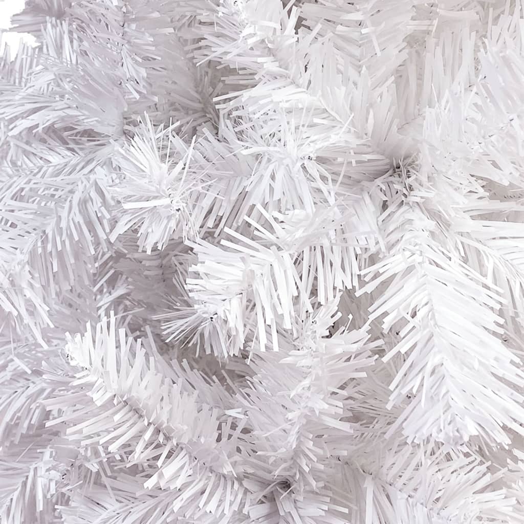 vidaXL Slim Christmas Tree with LEDs&Ball Set White 47.2"