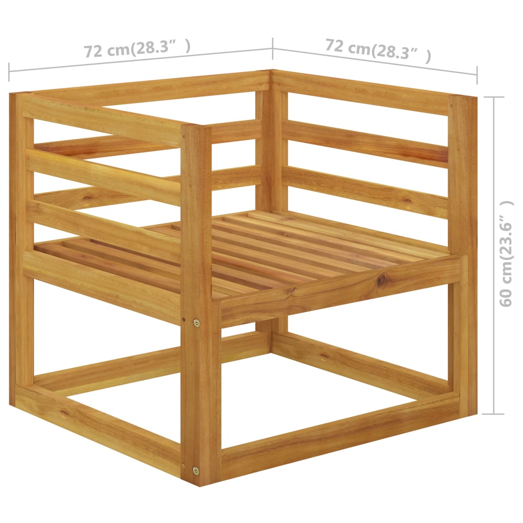 vidaXL 12 Piece Patio Lounge Set with Cushion Solid Acacia Wood