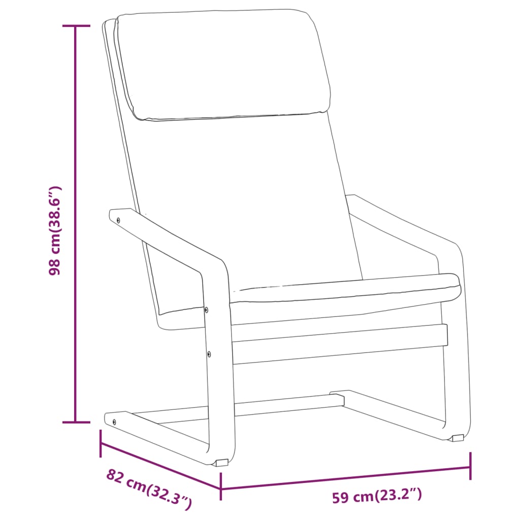 vidaXL Relaxing Chair Light Gray Fabric