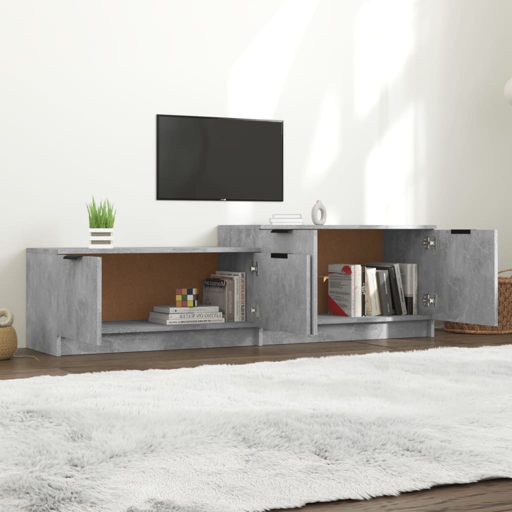vidaXL TV Stand Concrete Gray 62.4"x14.2"x17.7" Engineered Wood