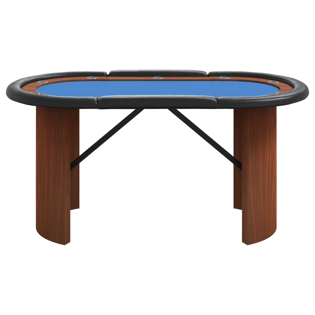 vidaXL 10-Player Poker Table Blue 63"x31.5"x29.5"