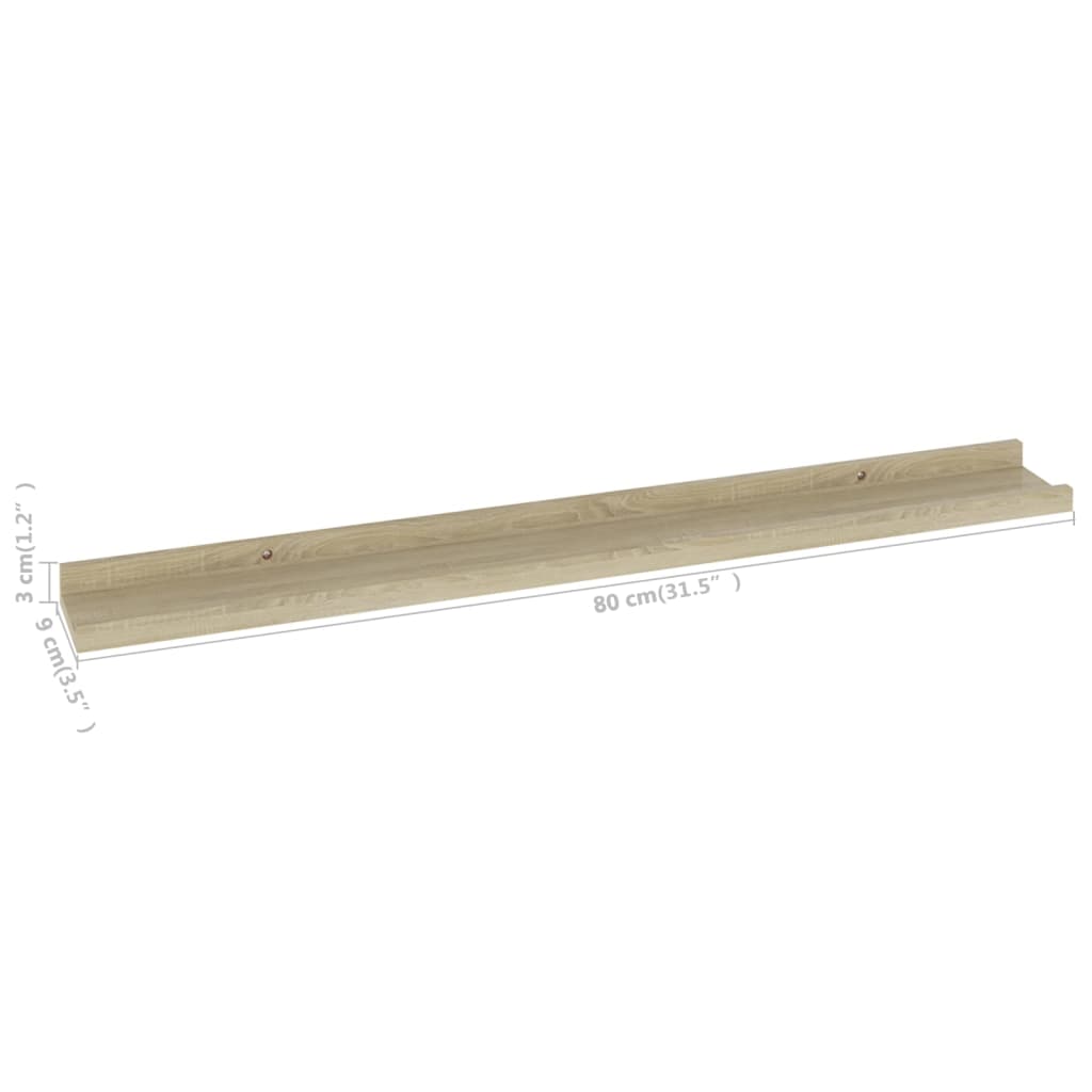 vidaXL Wall Shelves 4 pcs Sonoma Oak 31.5"x3.5"x1.2"