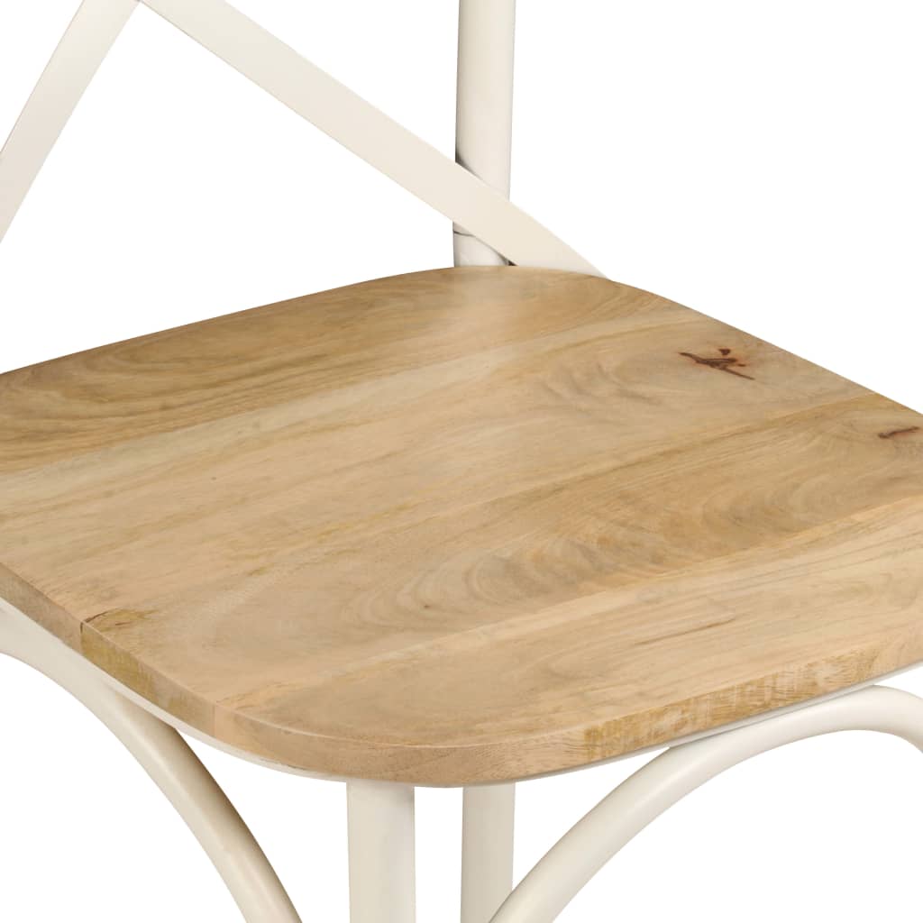 vidaXL Cross Chairs 2 pcs White Solid Mango Wood