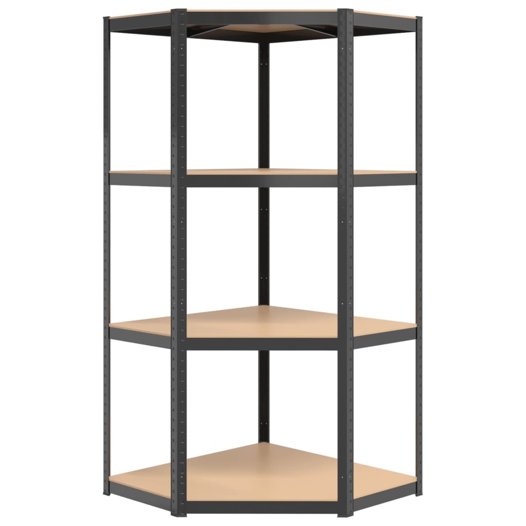 vidaXL 4-Layer Shelves 2 pcs Anthracite Steel&Engineered Wood