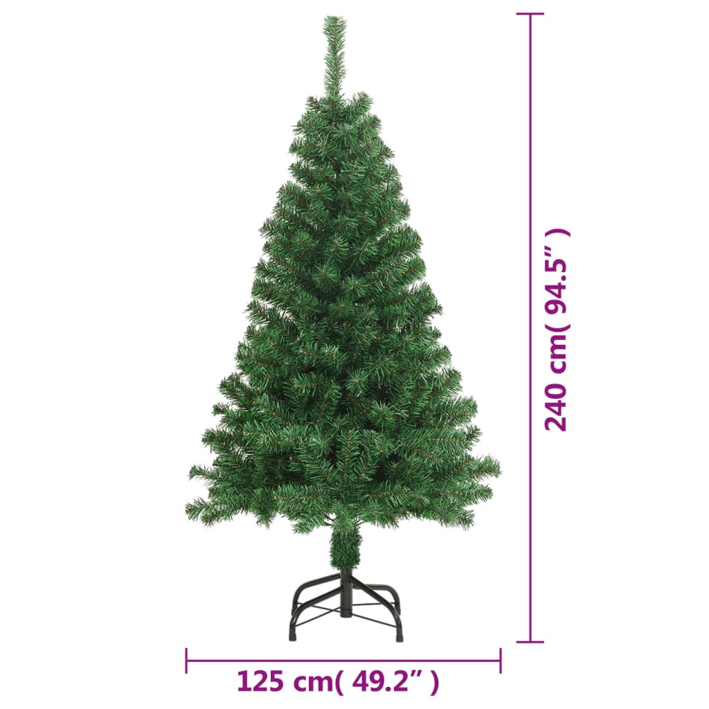vidaXL Artificial Christmas Tree with Thick Branches Green 8 ft PVC