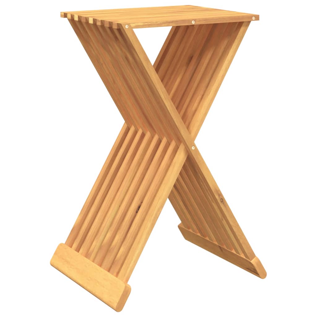 vidaXL Folding Stool 15.7"x12.8"x27.6" Solid Wood Teak