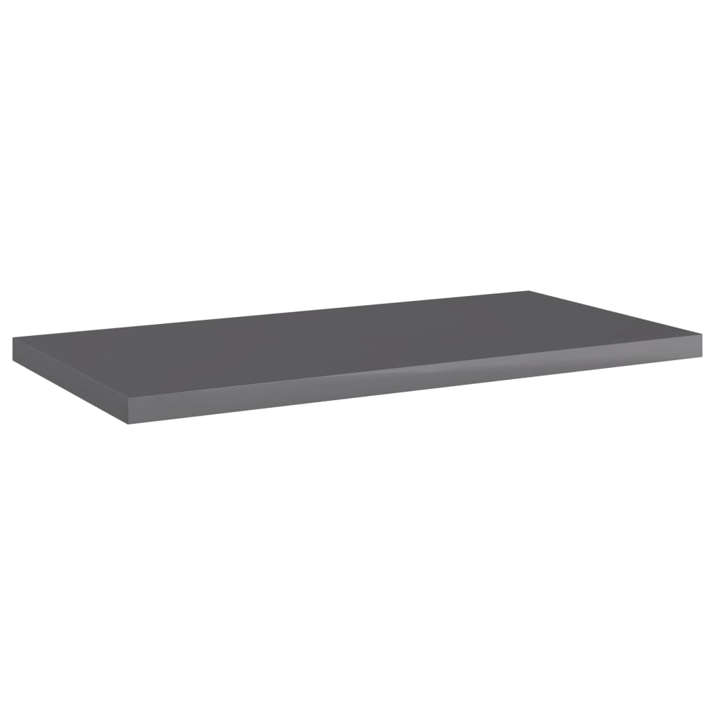 vidaXL Bookshelf Boards 8 pcs High Gloss Gray 15.7"x7.9"x0.6" Engineered Wood