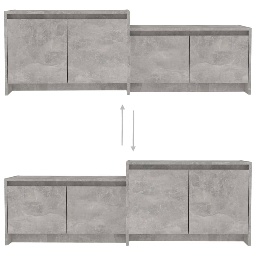 vidaXL TV Cabinet Concrete Gray 57.7"x13.8"x19.7" Engineered Wood