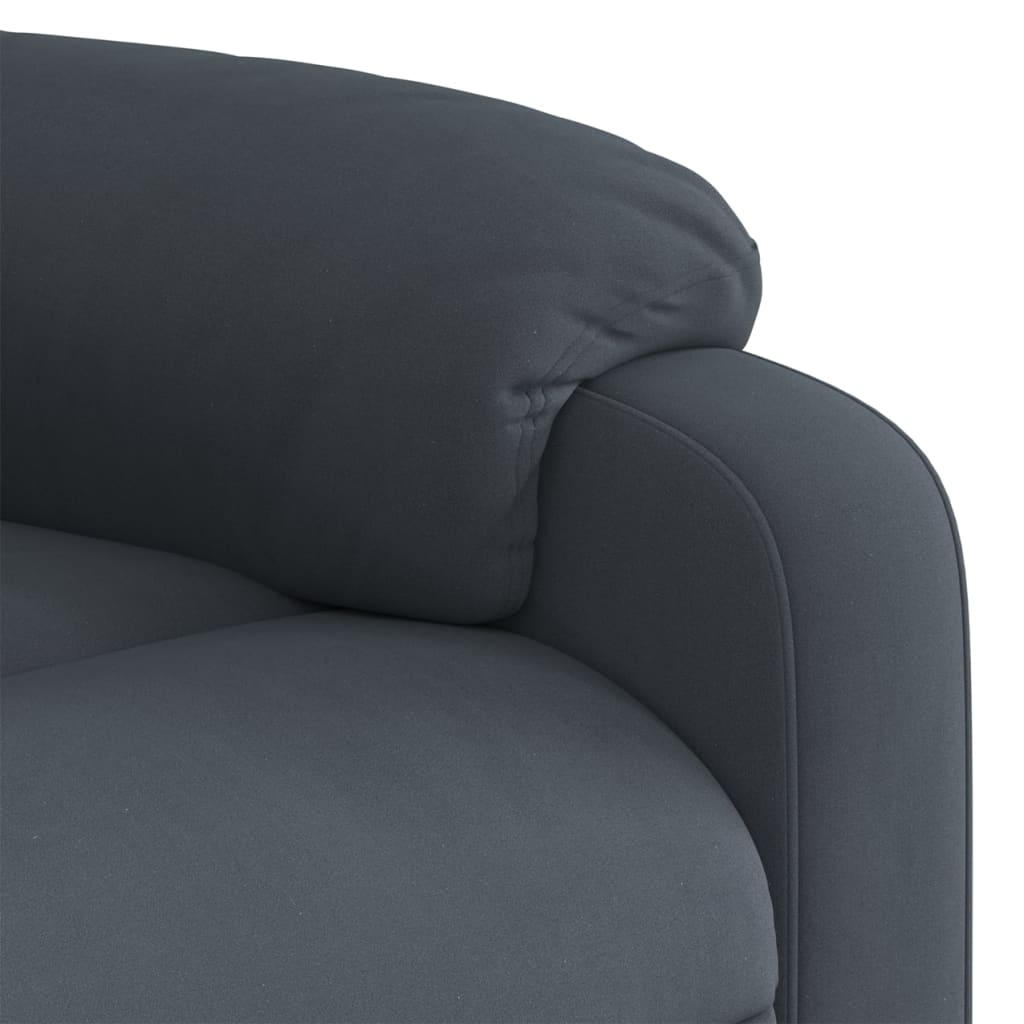 vidaXL Stand up Massage Recliner Chair Dark Gray Velvet