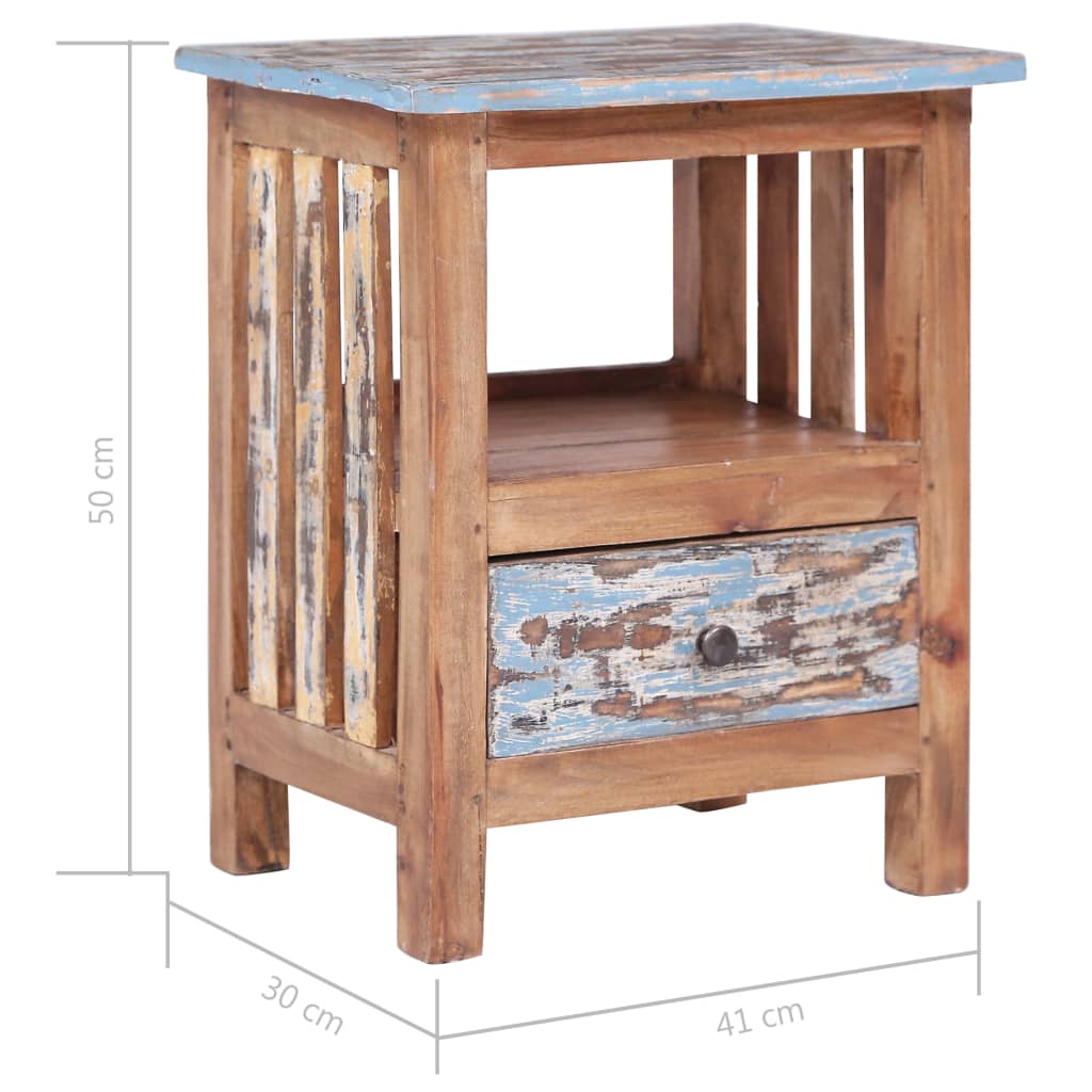 vidaXL Bedside Cabinet 16.1"x11.8"x19.7" Solid Reclaimed Wood