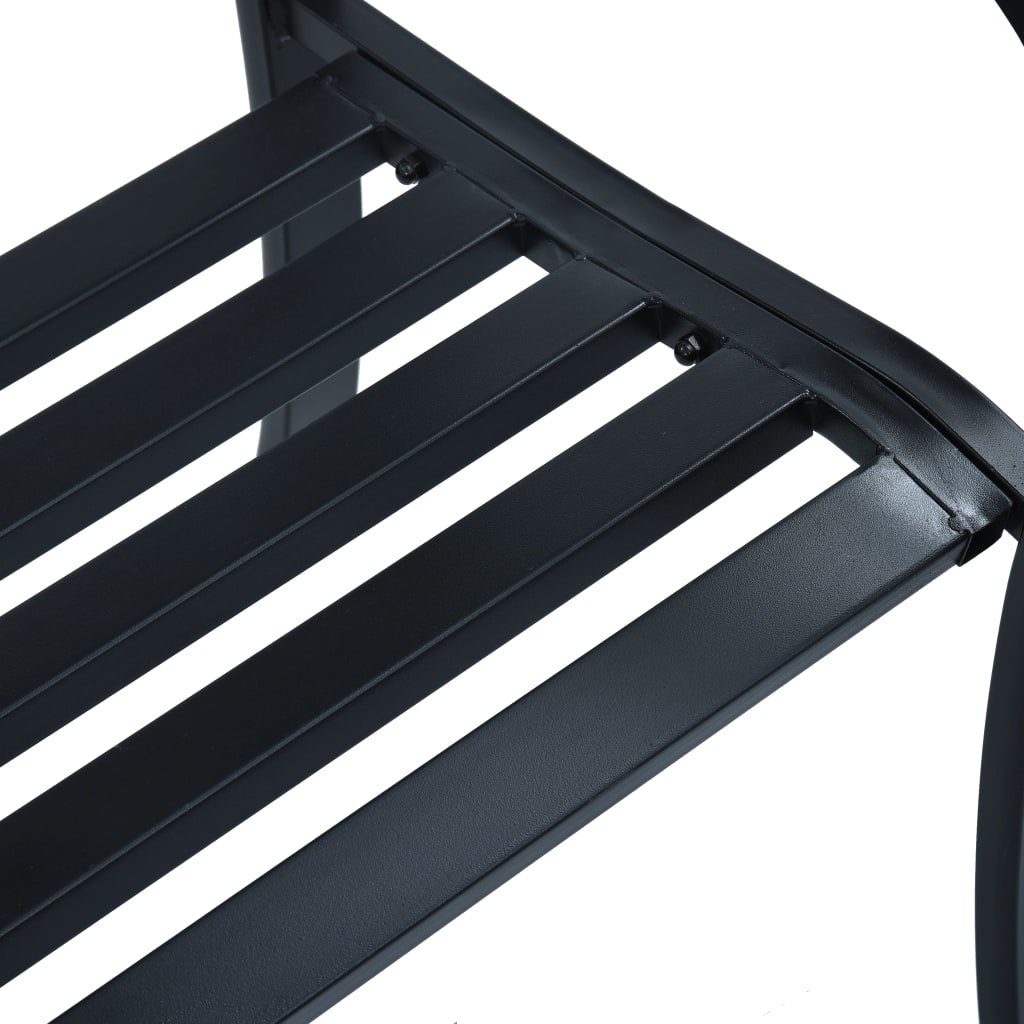 vidaXL Patio Bench 49.2" Black Steel