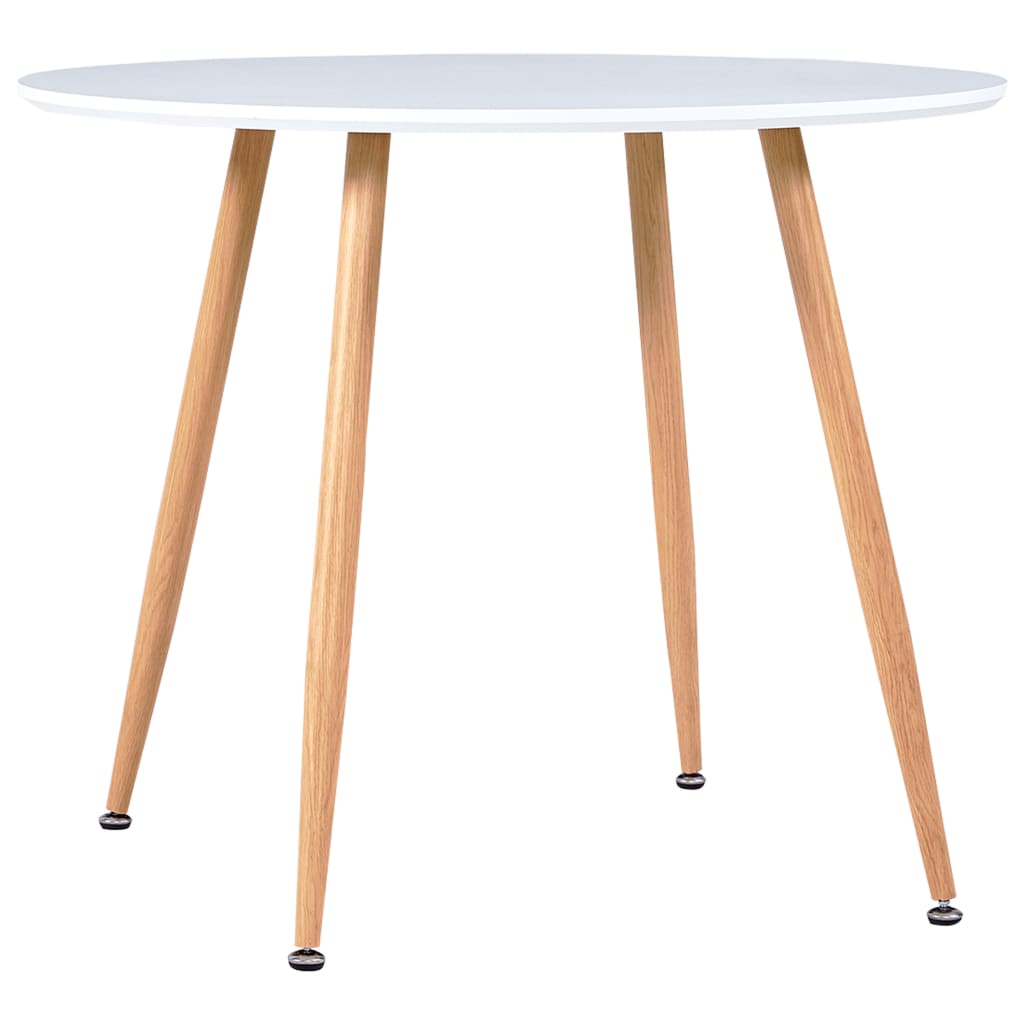vidaXL Dining Table White and Oak 35.4"x28.9" MDF