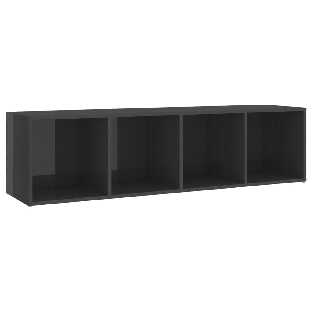 vidaXL TV Cabinets 2 pcs High Gloss Gray 56.1"x13.8"x14.4" Engineered Wood