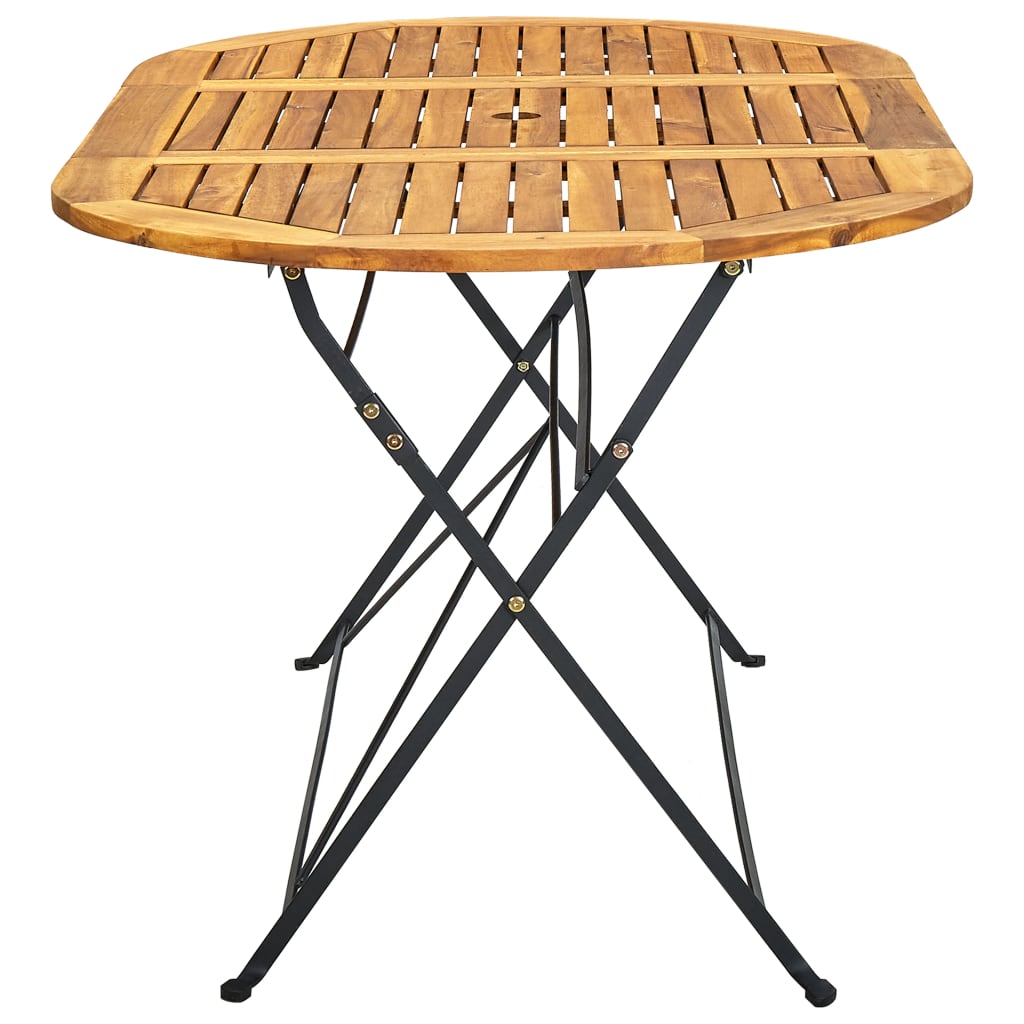 vidaXL Patio Table 63"x33.5"x29.1" Solid Acacia Wood Oval