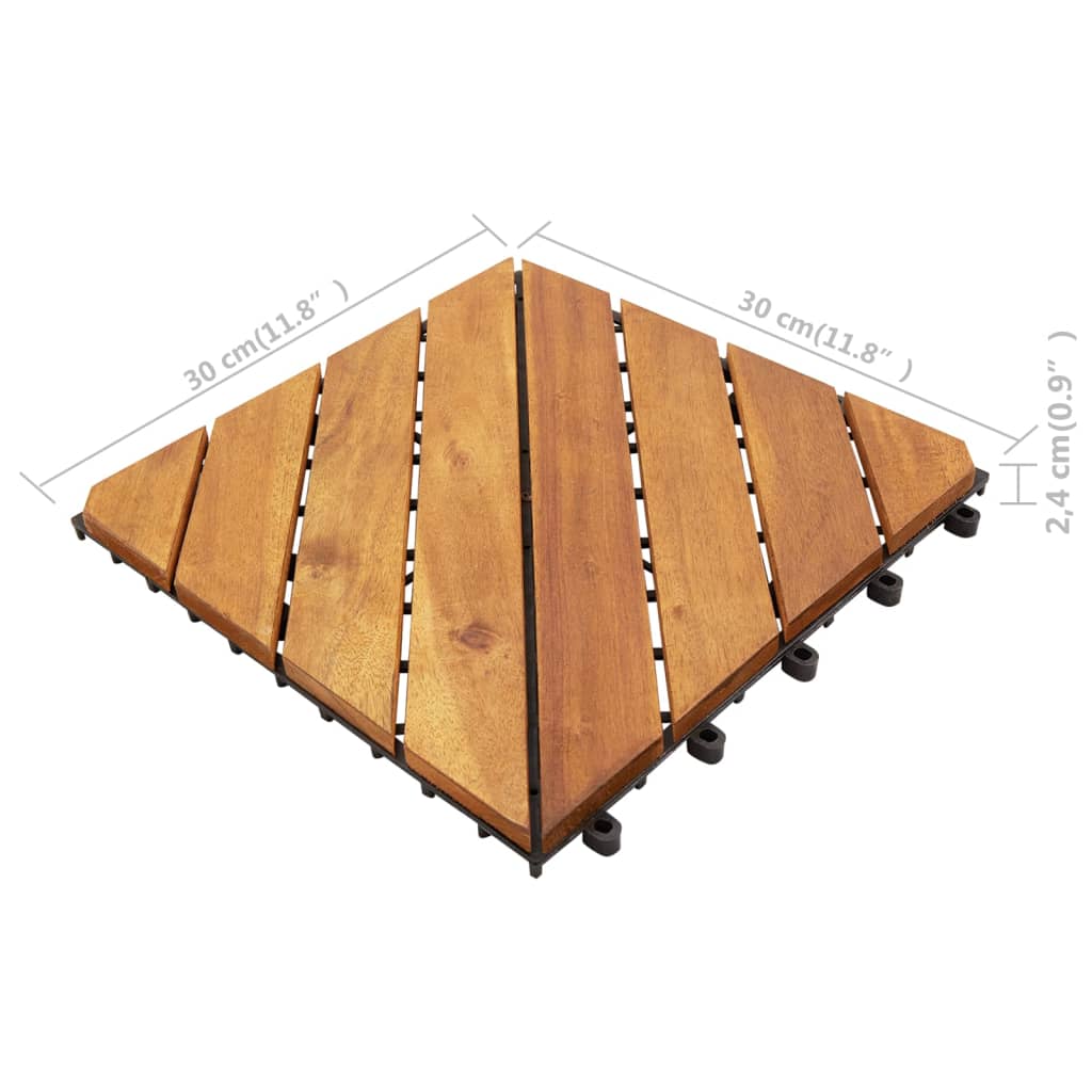 vidaXL Decking Tiles 10 pcs 11.8"x11.8" Solid Acacia Wood