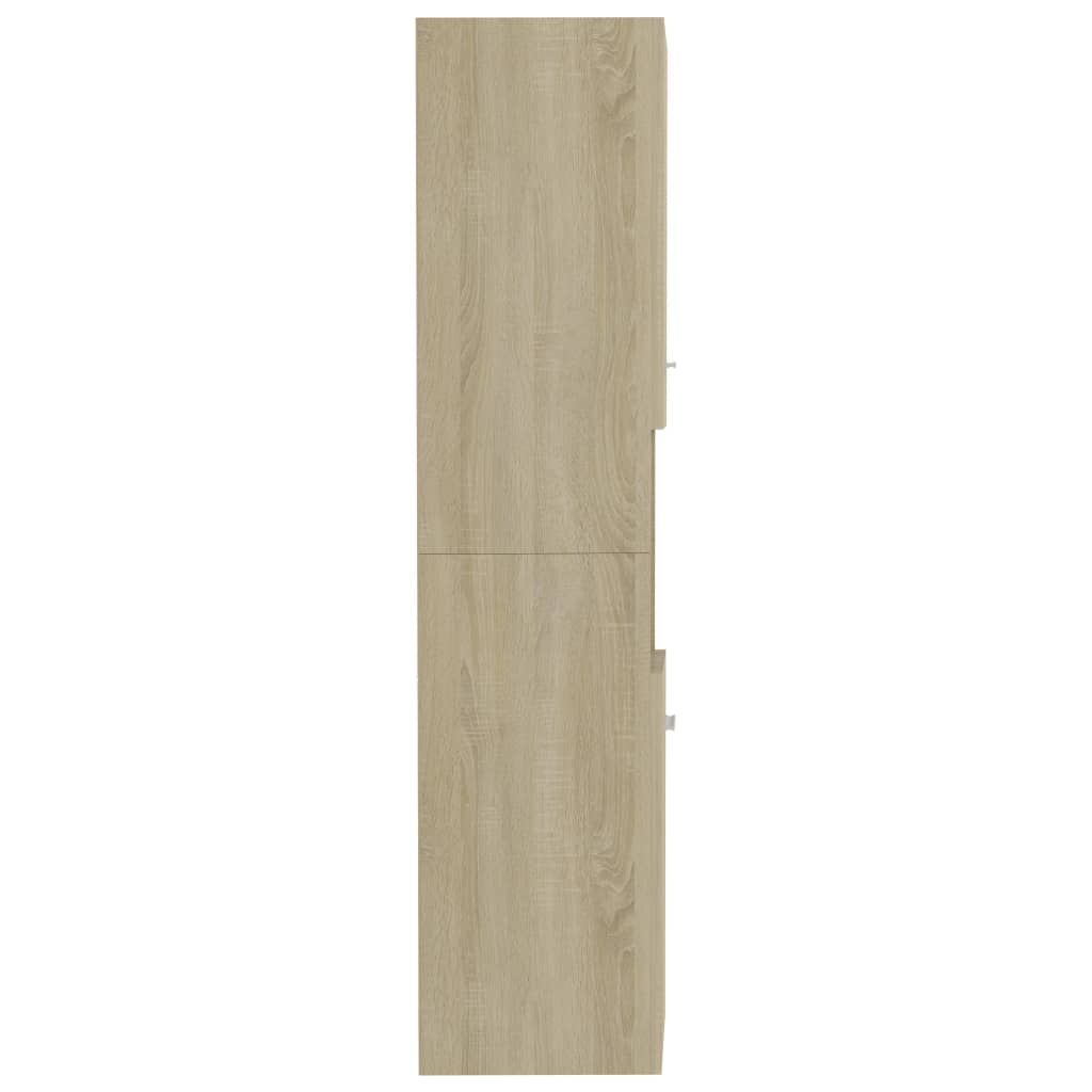 vidaXL Bathroom Cabinet Sonoma Oak 11.8"x11.8"x51.2" Engineered Wood