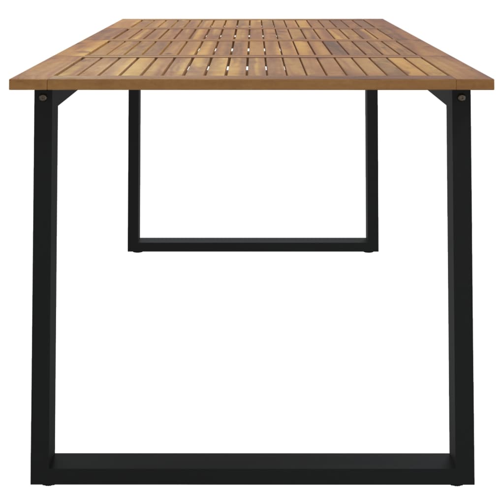 vidaXL Patio Table with U-shaped Legs 70.9"x35.4"x29.5" Solid Wood Acacia