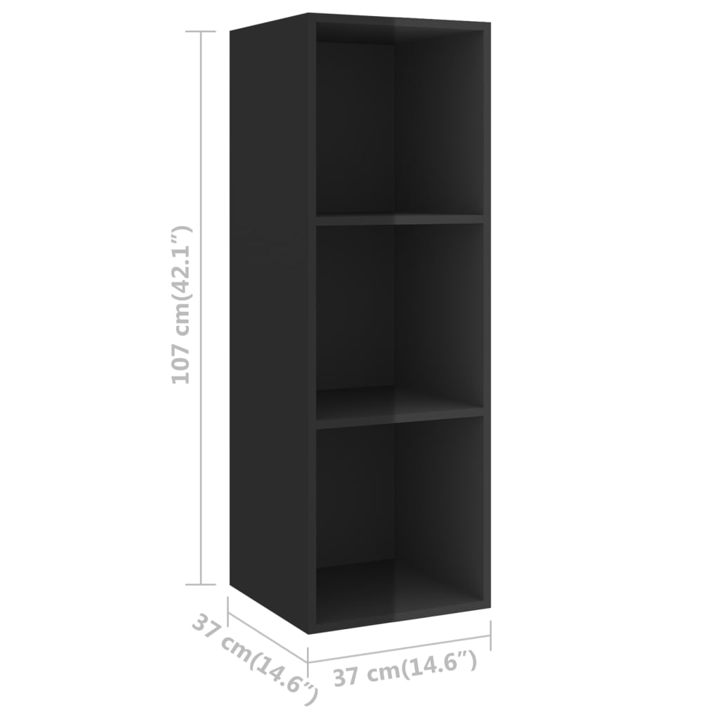 vidaXL 5 Piece TV Cabinet Set High Gloss Black Engineered Wood