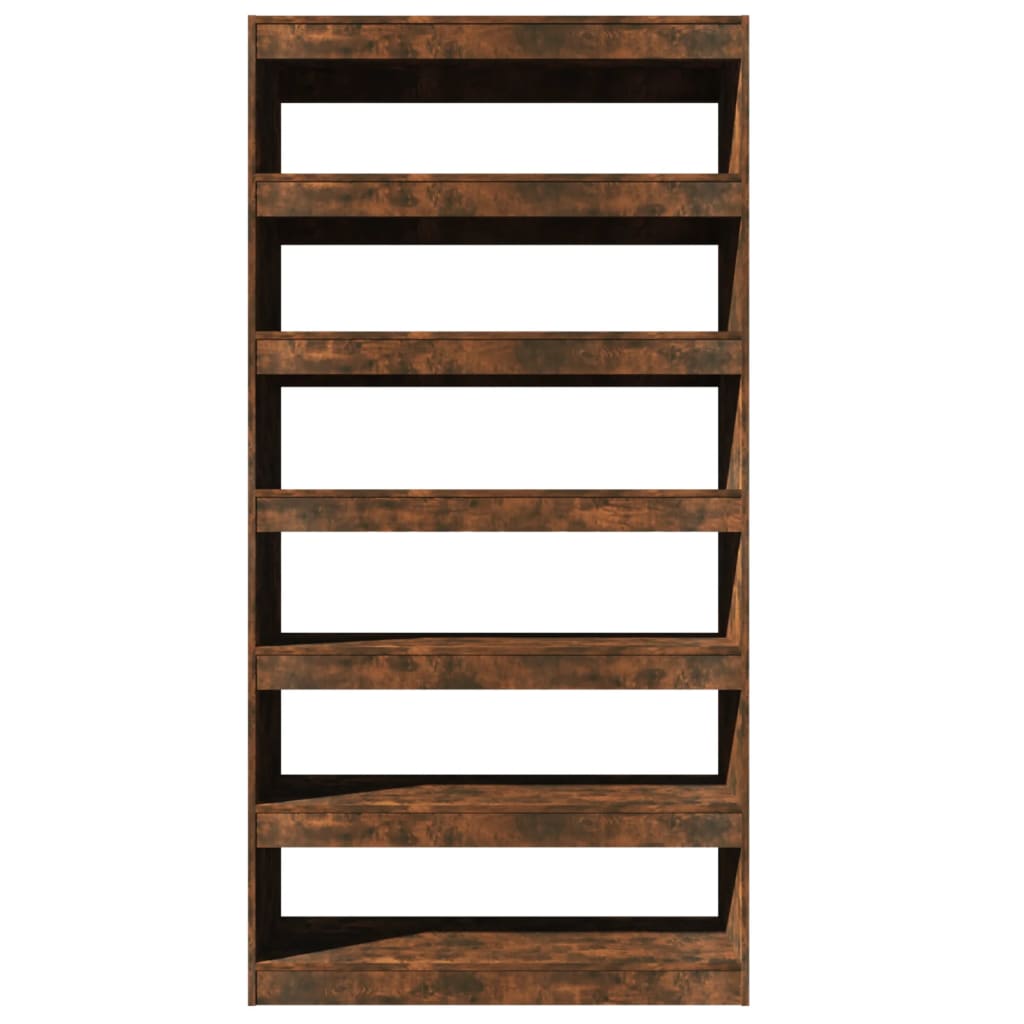 vidaXL Book Cabinet/Room Divider Smoked Oak 39.4"x11.8"x78" Engineered wood