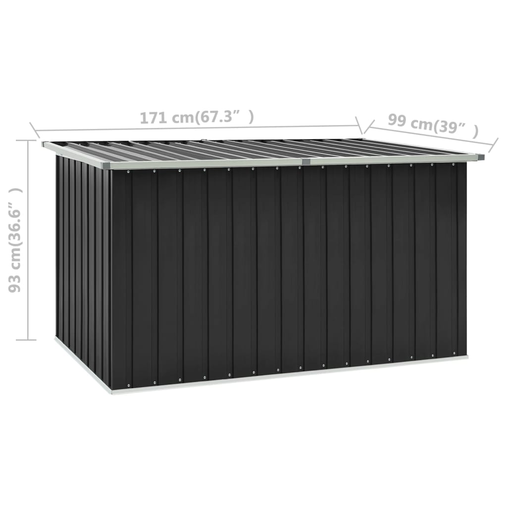 vidaXL Patio Storage Box Anthracite 67.3"x39"x36.6"