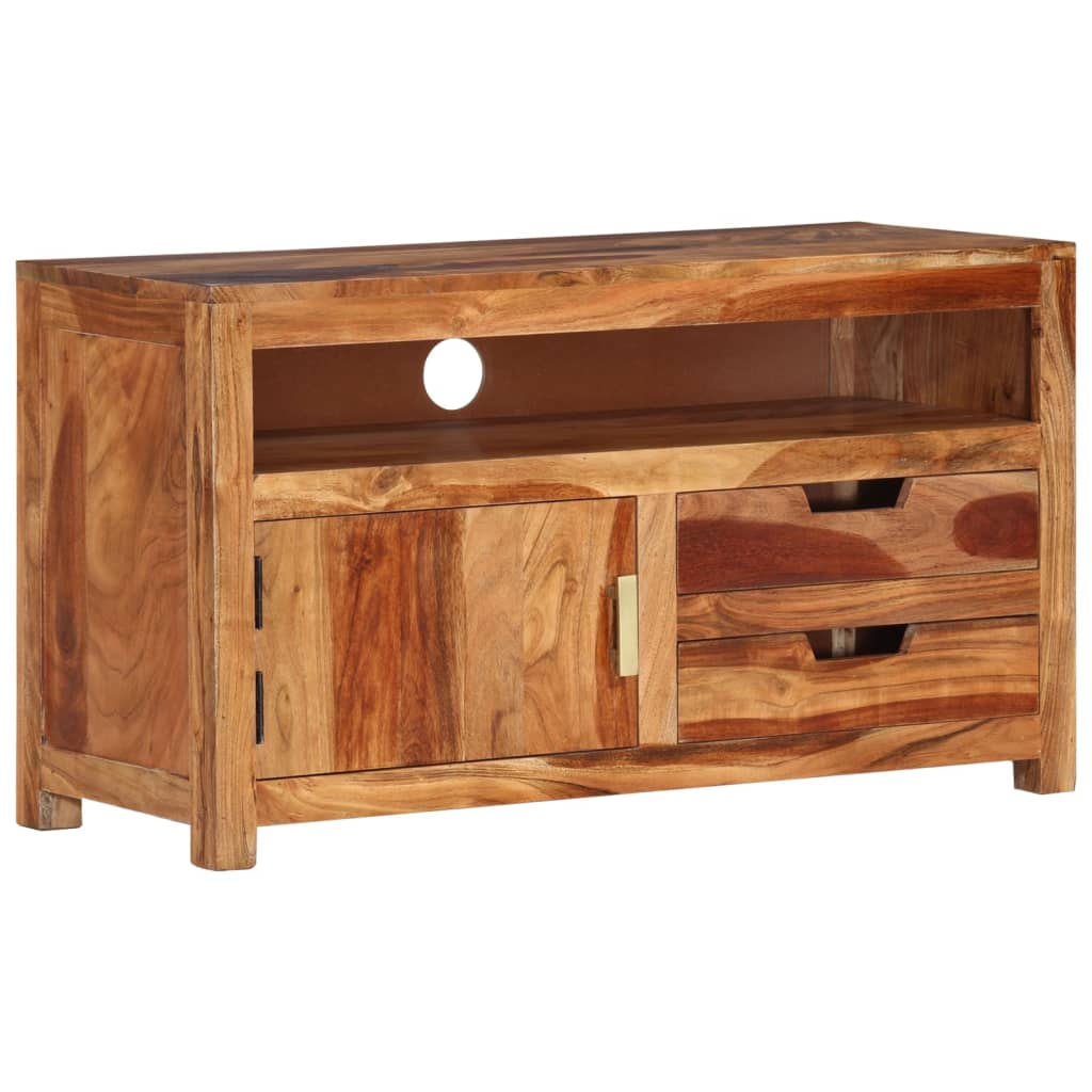 vidaXL TV Stand 35.4"x13.6"x19.7" Solid Wood Acacia