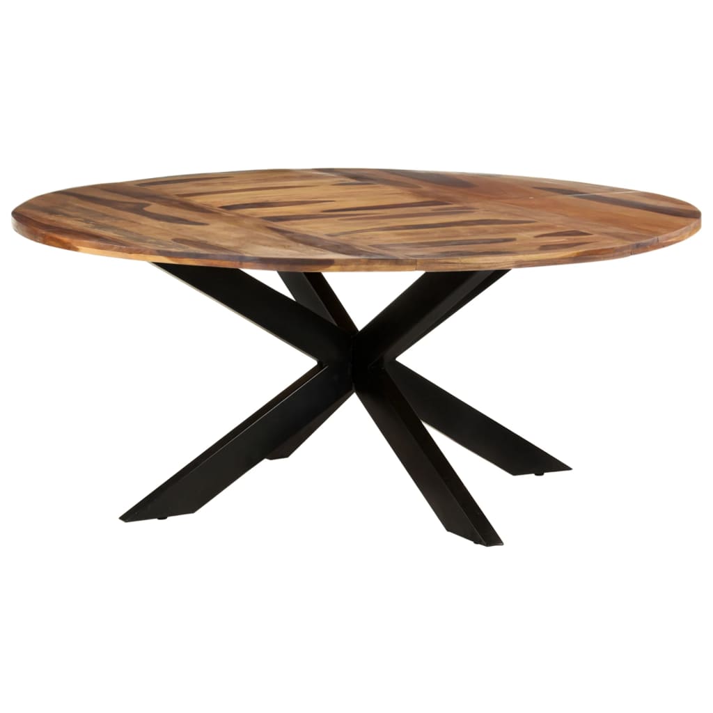 vidaXL Dining Table Round 68.9"x29.5" Acacia Wood with Honey Finish