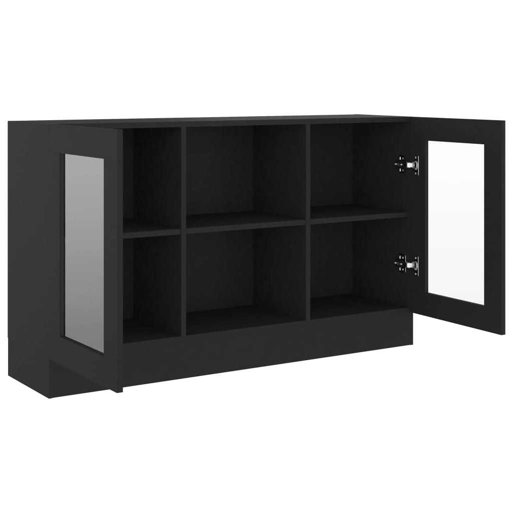 vidaXL Vitrine Cabinet Black 47.2"x12"x27.6" Engineered Wood