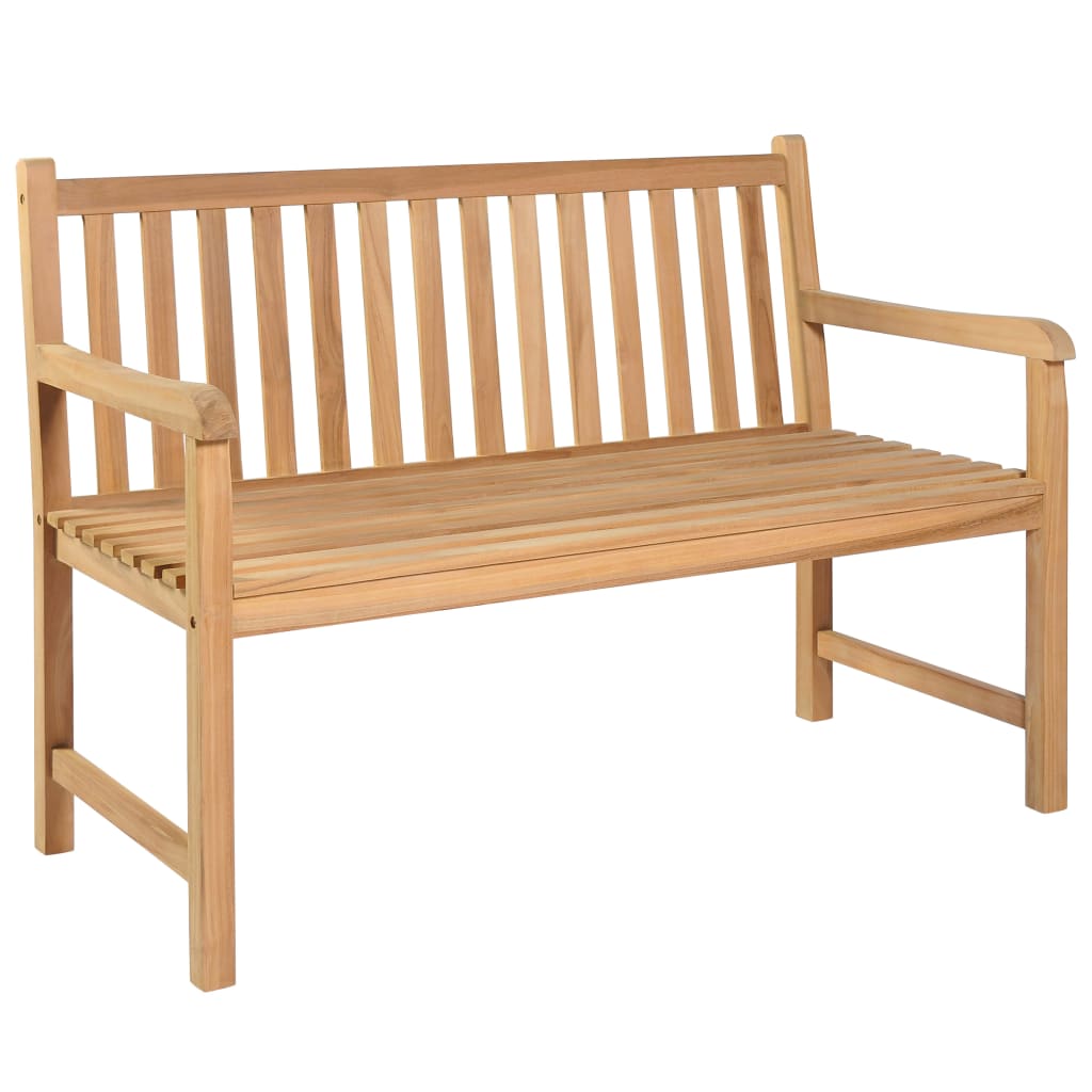 vidaXL Patio Bench with Bright Green Cushion 47.2" Solid Teak Wood