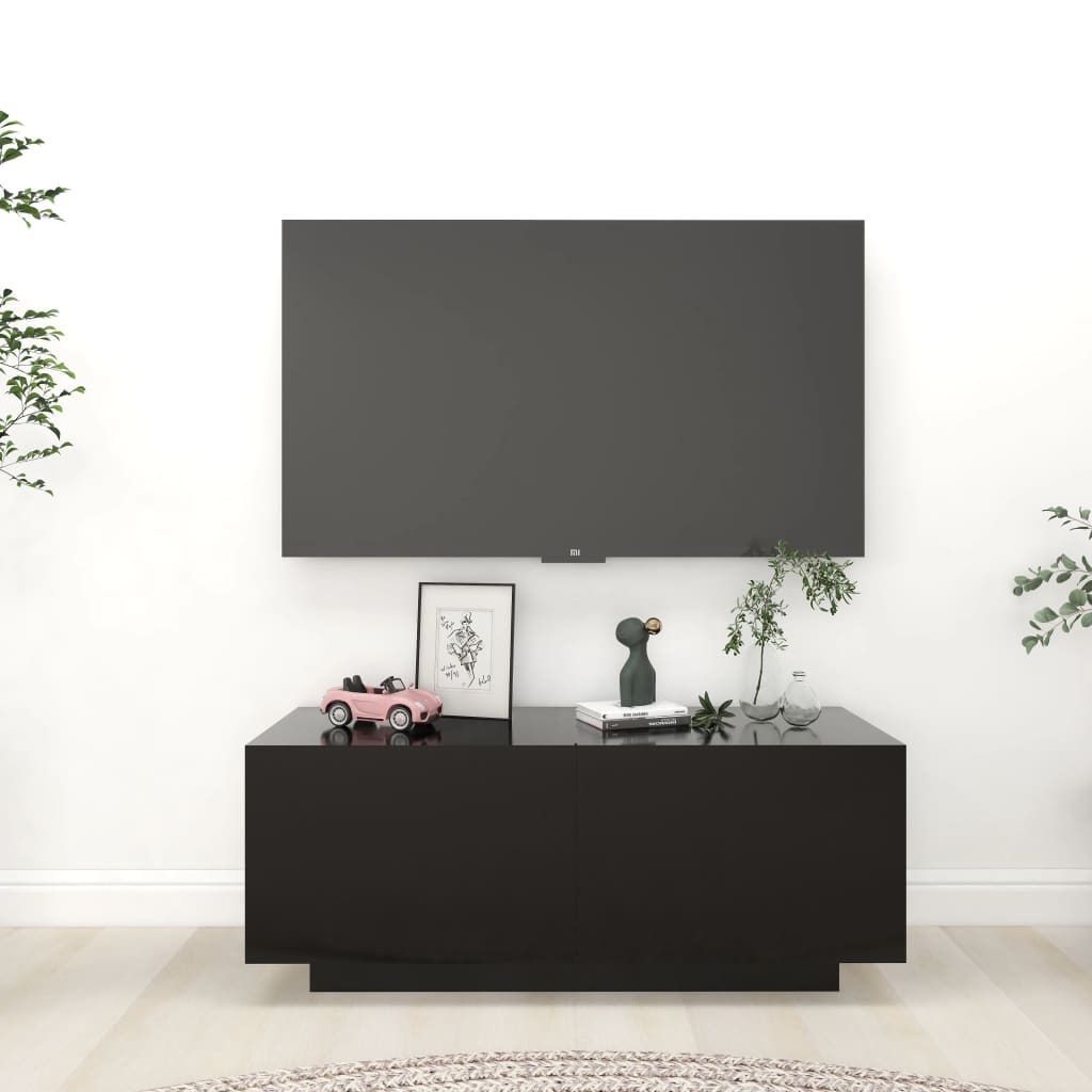 vidaXL TV Stand Black 39.4"x13.8"x15.7" Engineered Wood