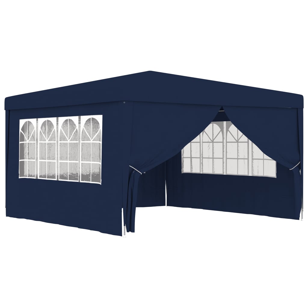 vidaXL Professional Party Tent with Side Walls 13.1'x13.1' Blue 0.3 oz/ft²