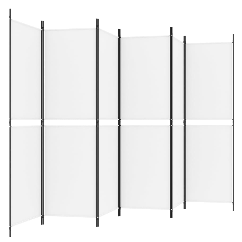 vidaXL 6-Panel Room Divider White 118.1"x70.9" Fabric