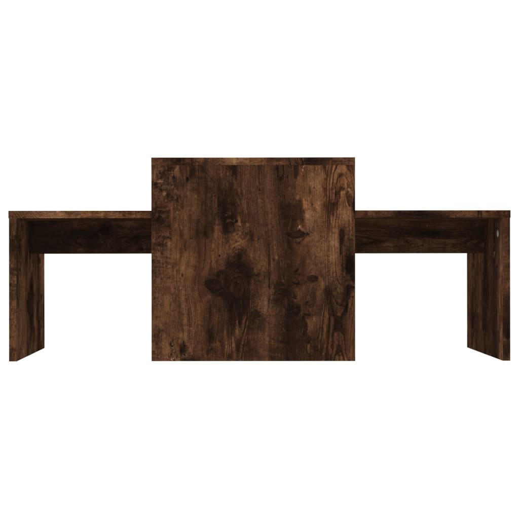 vidaXL Coffee Table Set Smoked Oak 39.4"x18.9"x15.7" Engineered Wood