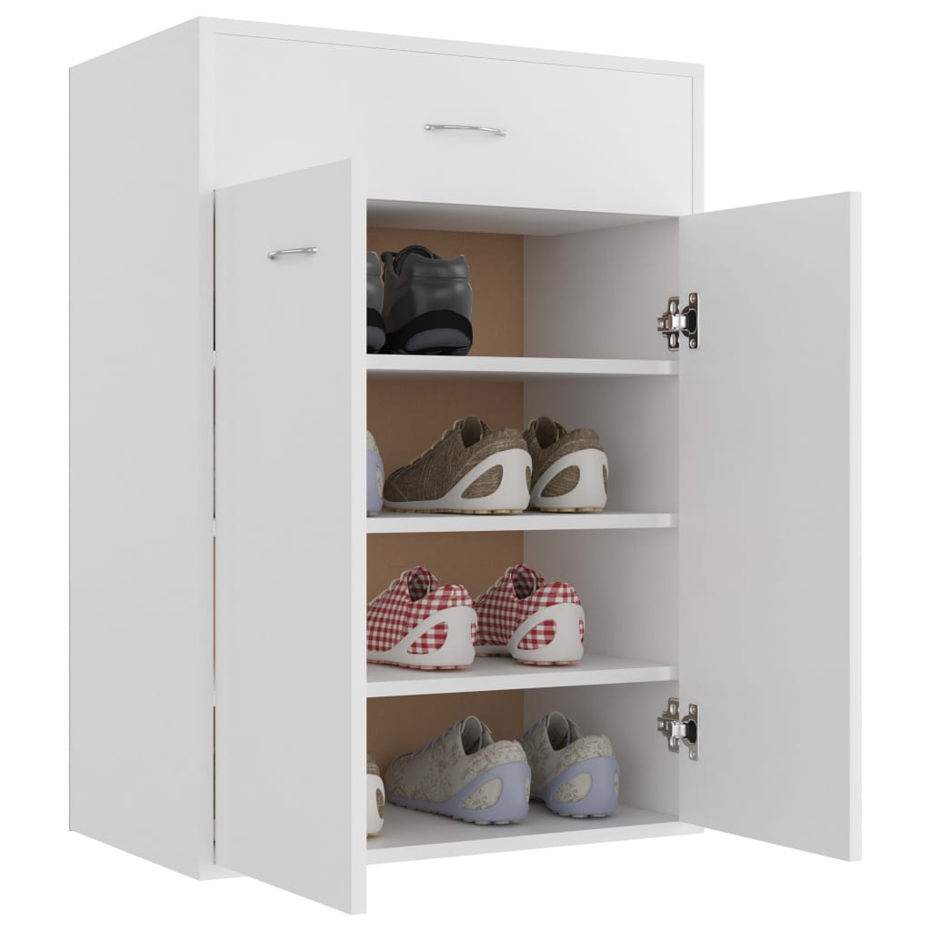 vidaXL Shoe Cabinet White 23.6"x13.8"x33.1" Engineered Wood
