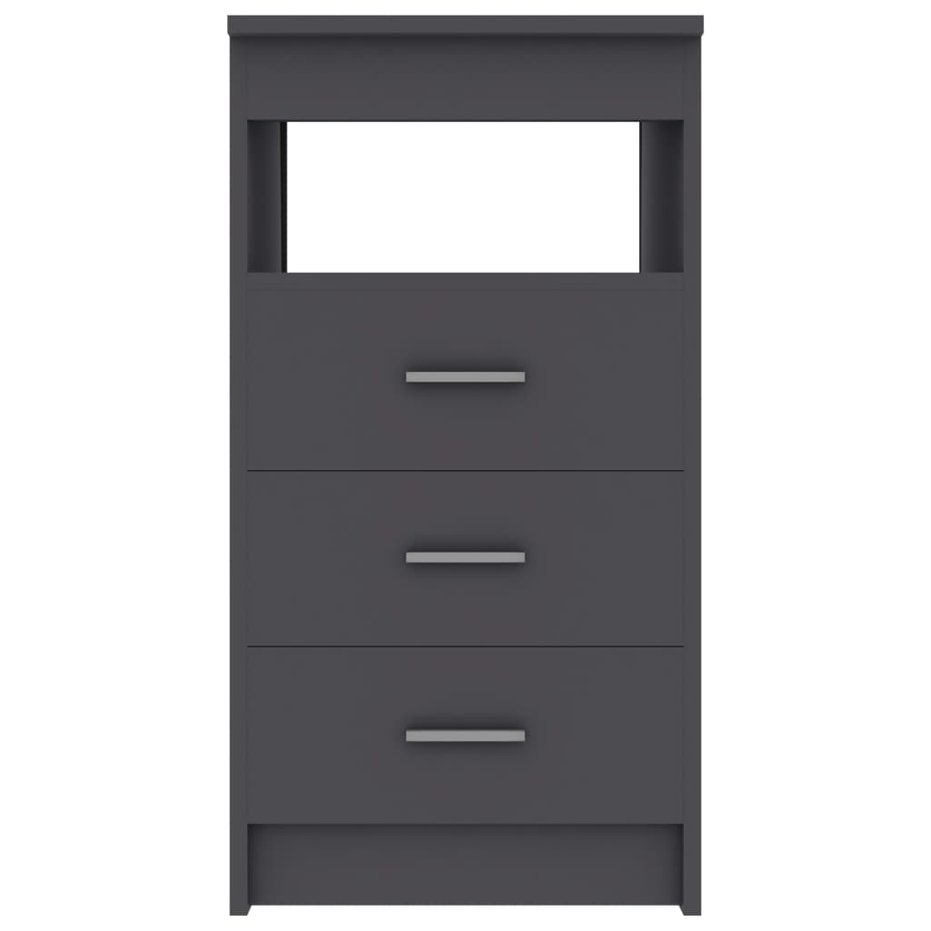 vidaXL Drawer Cabinet Gray 15.7"x19.7"x29.9" Engineered Wood