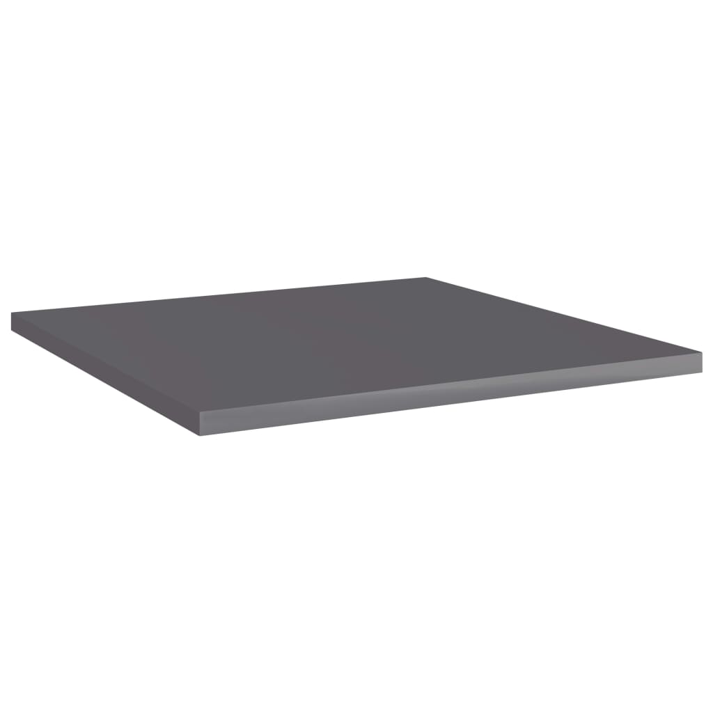 vidaXL Bookshelf Boards 8 pcs High Gloss Gray 15.7"x15.7"x0.6" Chipboard