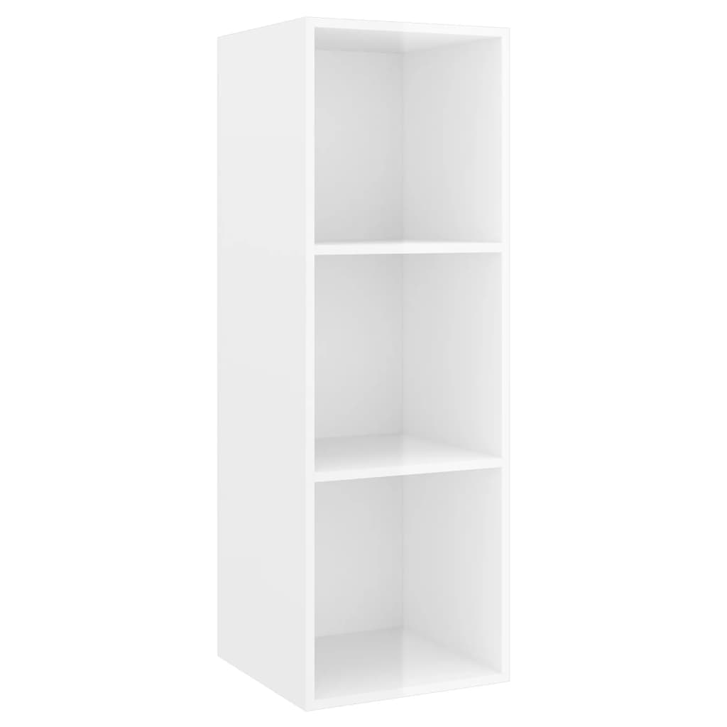vidaXL 4 Piece TV Stand Set High Gloss White Engineered Wood