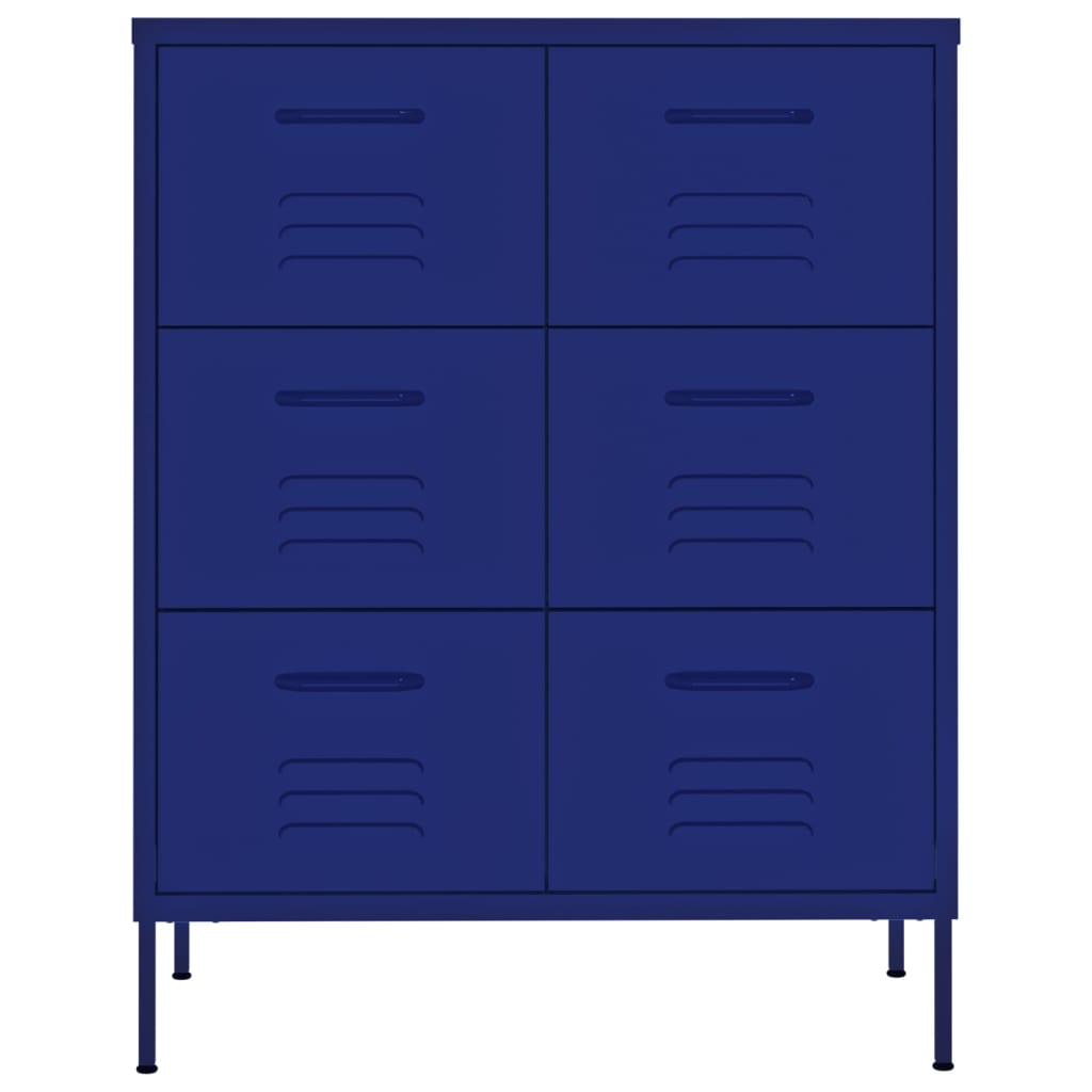 vidaXL Drawer Cabinet Navy Blue 31.5"x13.8"x40" Steel