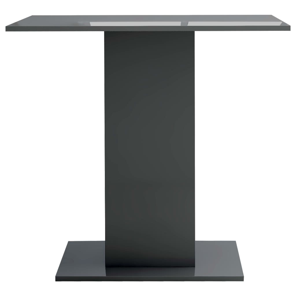 vidaXL Dining Table High Gloss Gray 31.5"x31.5"x29.5" Engineered Wood