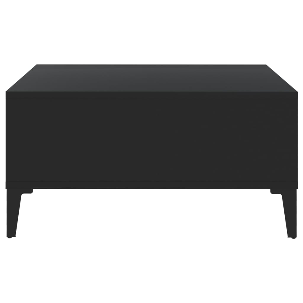 vidaXL Coffee Table Black 23.6"x23.6"x11.8" Engineered Wood