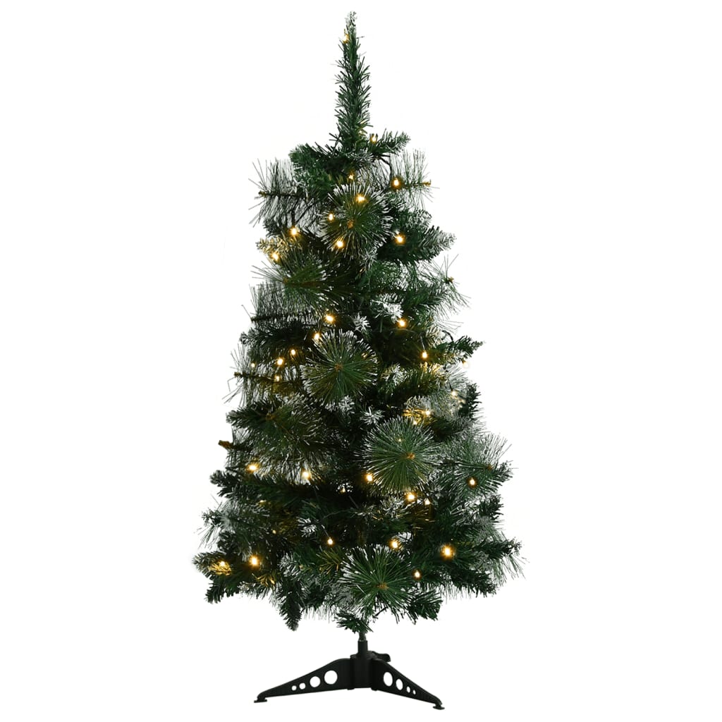 vidaXL Artificial Christmas Tree with Stand and LEDs Green 3 ft PVC