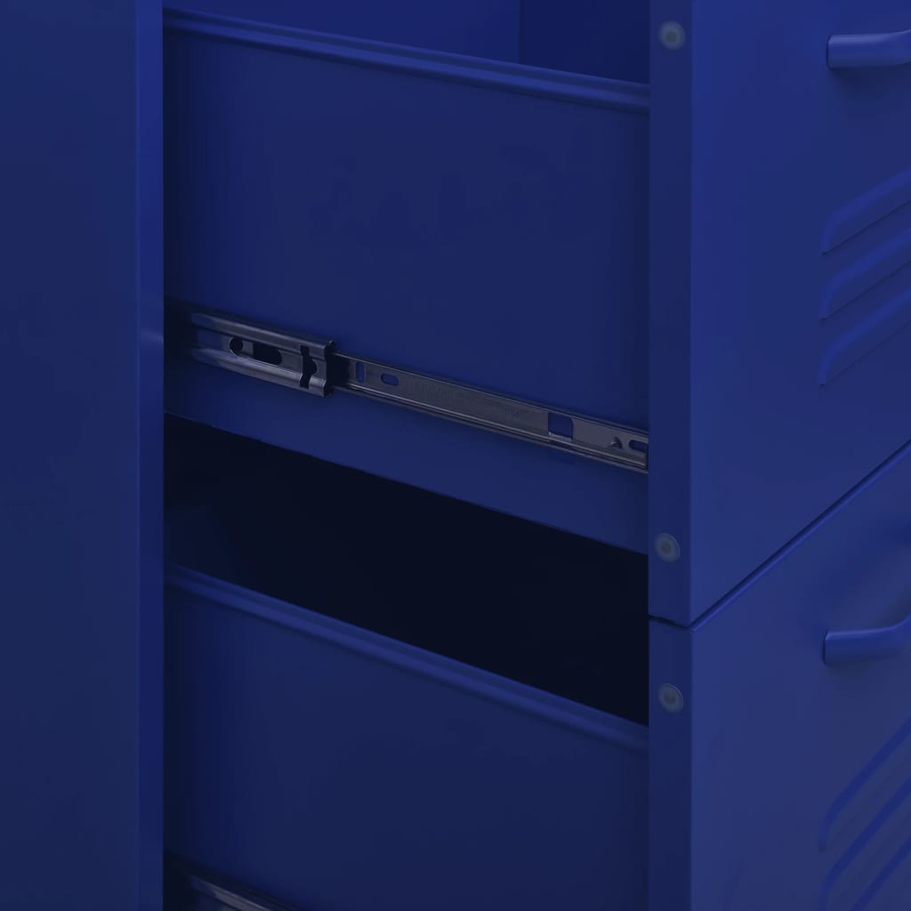 vidaXL Drawer Cabinet Navy Blue 31.5"x13.8"x40" Steel