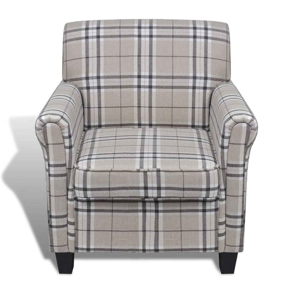 vidaXL Sofa Chair Cream White Fabric